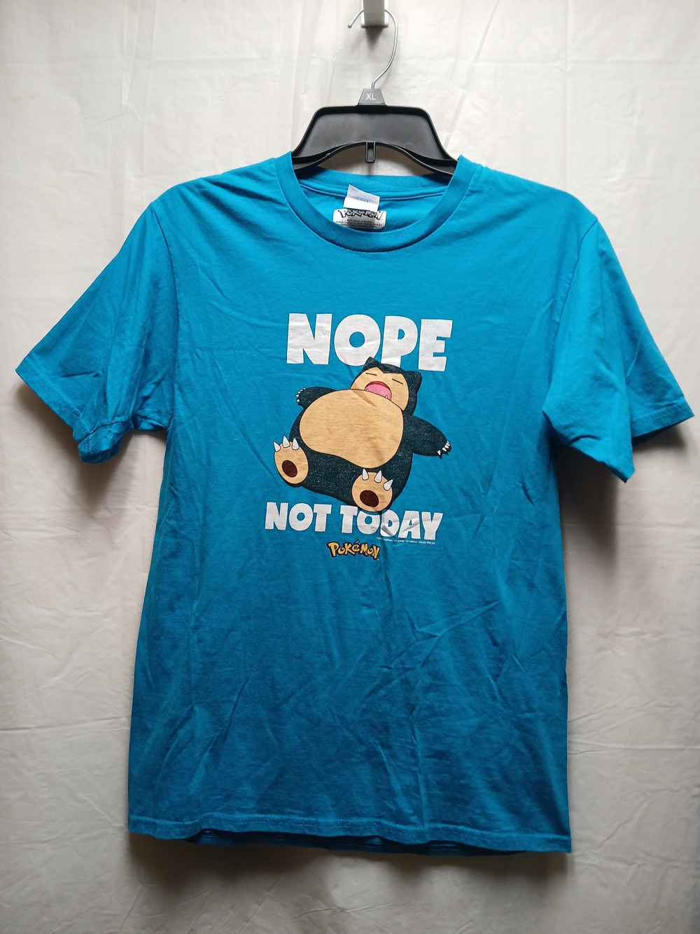 Pokemon Mens Teal Snorlax 'Nope Not Today' Graphic Tee